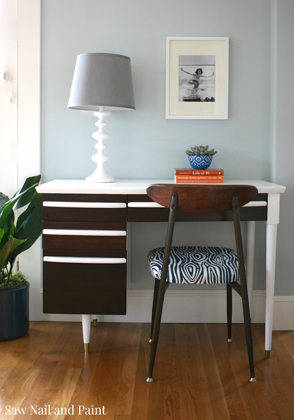 Midcentury White Desk And Chair Jpg Saw Nail And Paint