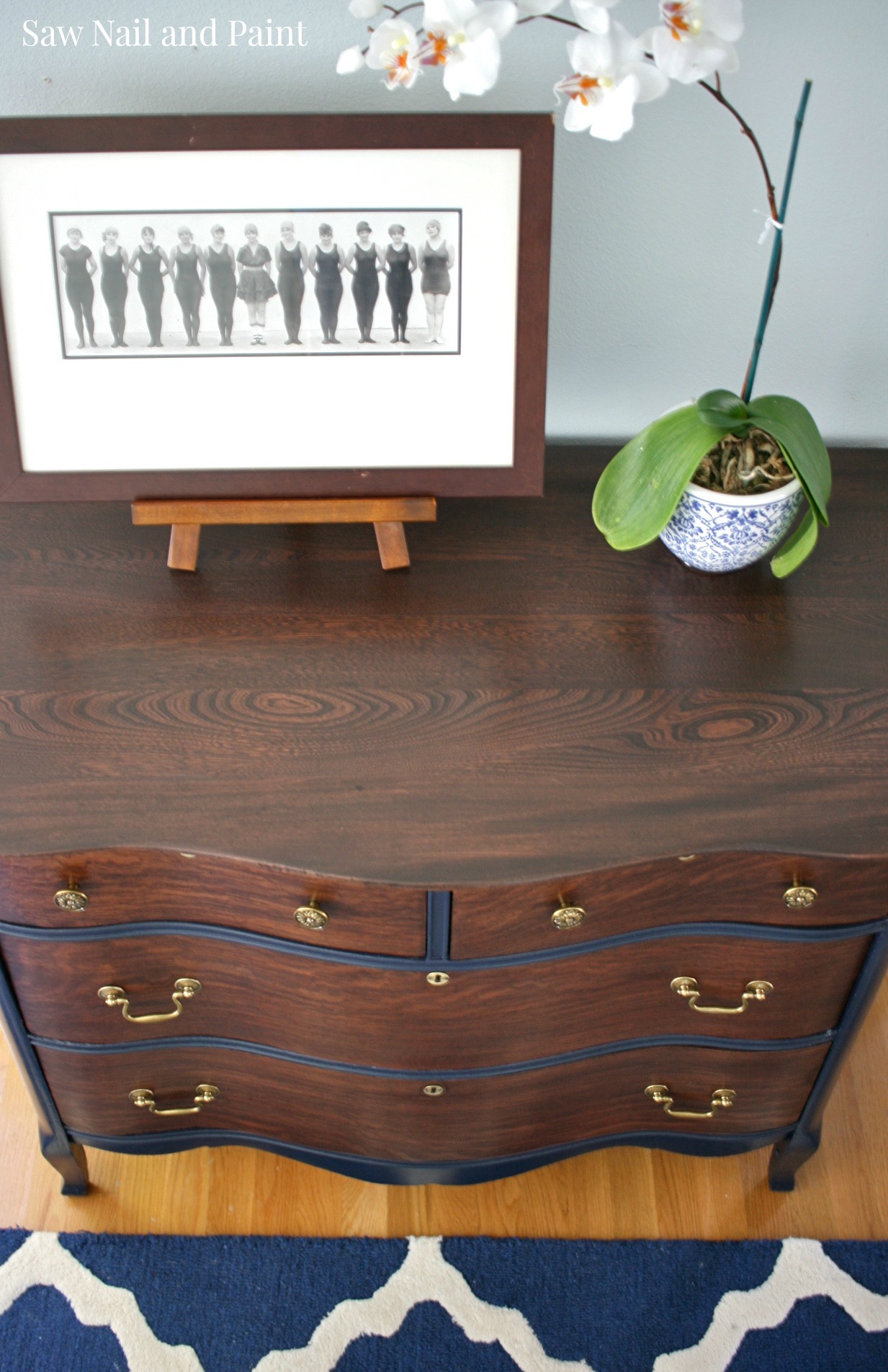Coastal Blue And Java Antique Chest Restoration Saw Nail And Paint