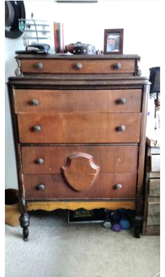 Vintage Dresser In Lamp Black Saw Nail And Paint
