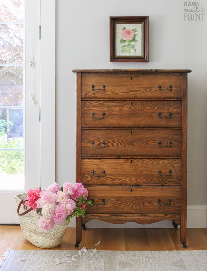 Antique Oak Chest Of Drawers As Found Saw Nail And Paint