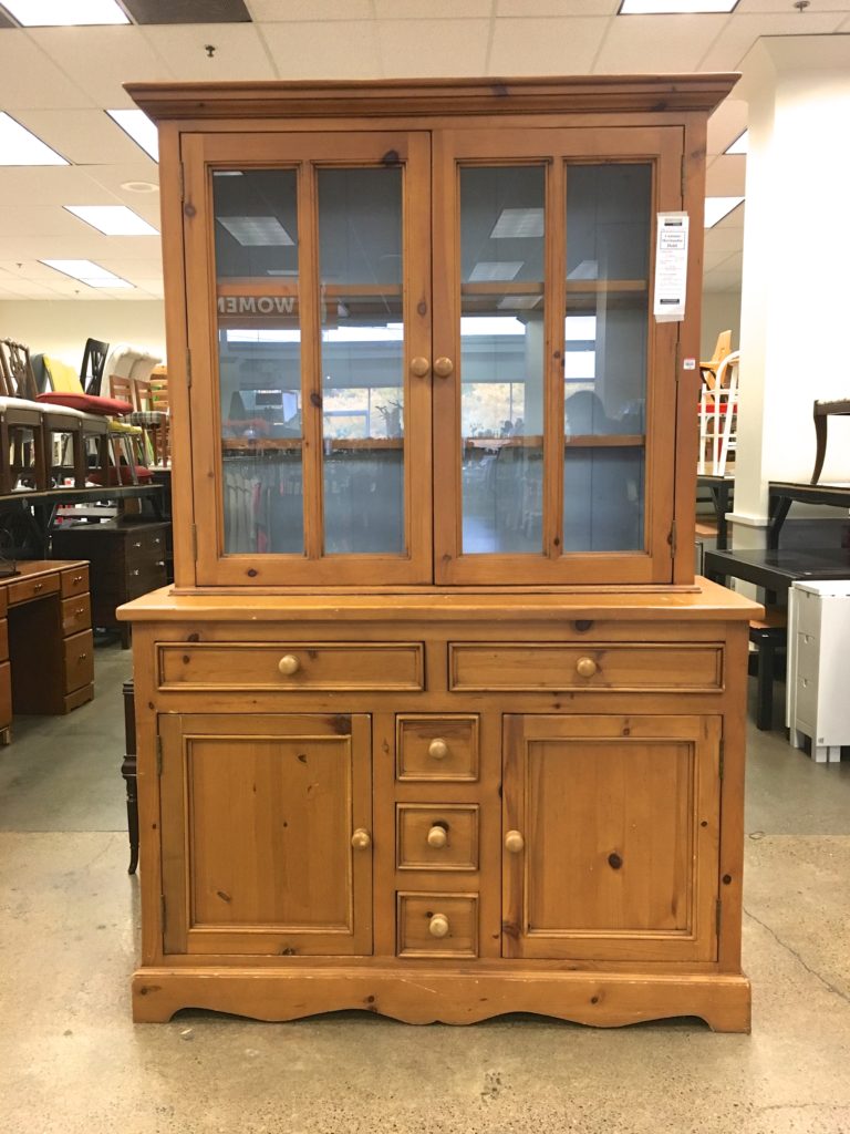 Knotty Pine China Hutch Makeover Saw Nail And Paint