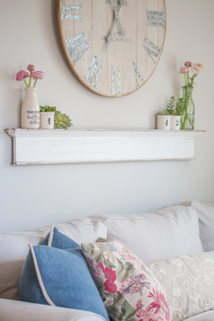 Saw Nail Paint Seattle Cottage Home Tour - Living Room, Charming Wood Wall Clock, Shelf